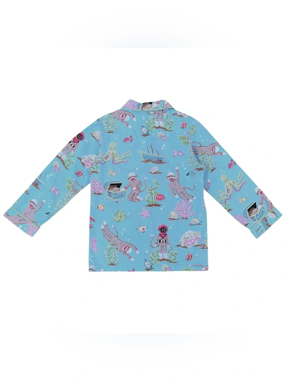 Vintage Y2K Nick & Nora Scuba Sock Monkey Cotton Pajama Set Size Small Novelty - Picture 6 of 10